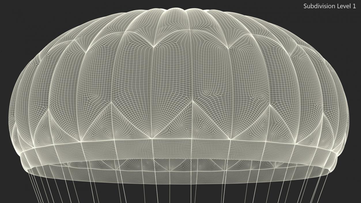 Dome Gray Parachute 3D model