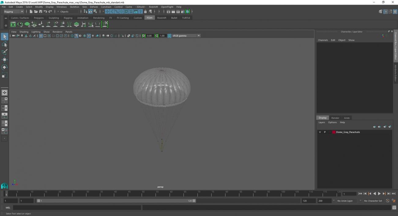 Dome Gray Parachute 3D model