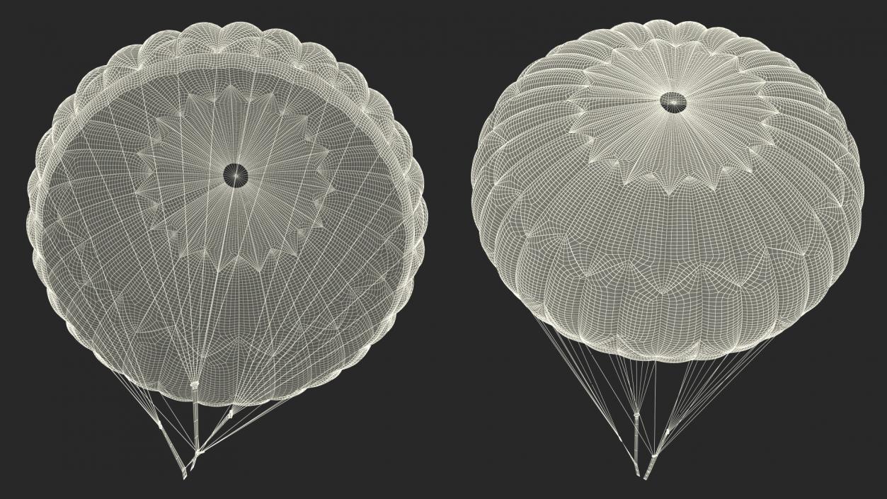 Dome Gray Parachute 3D model