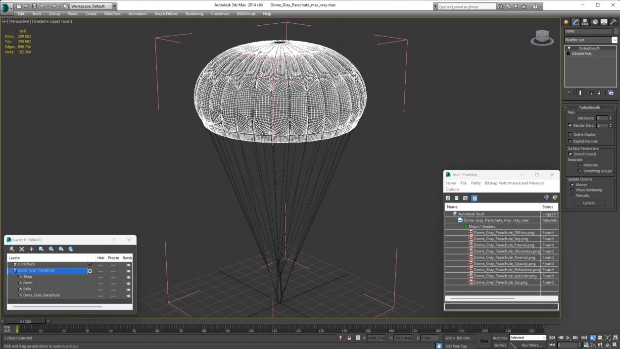 Dome Gray Parachute 3D model