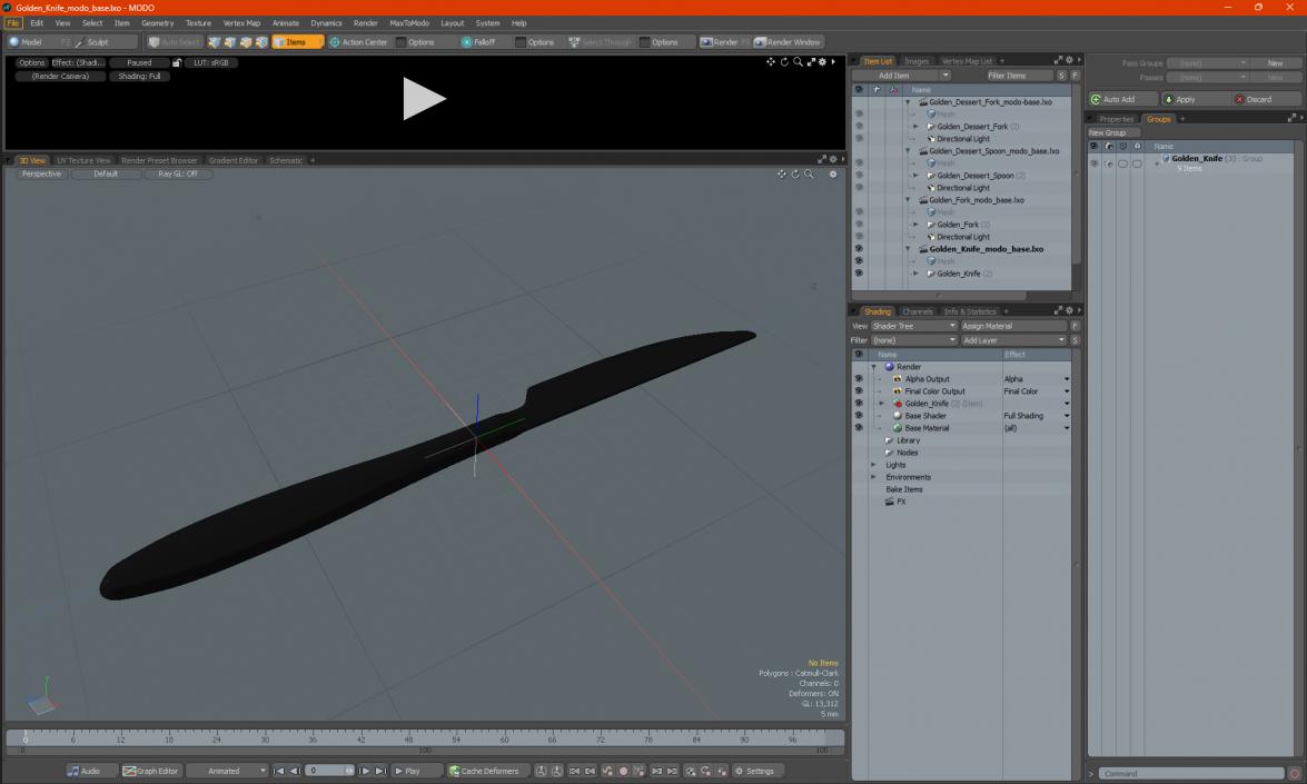 Golden Knife 2 3D model