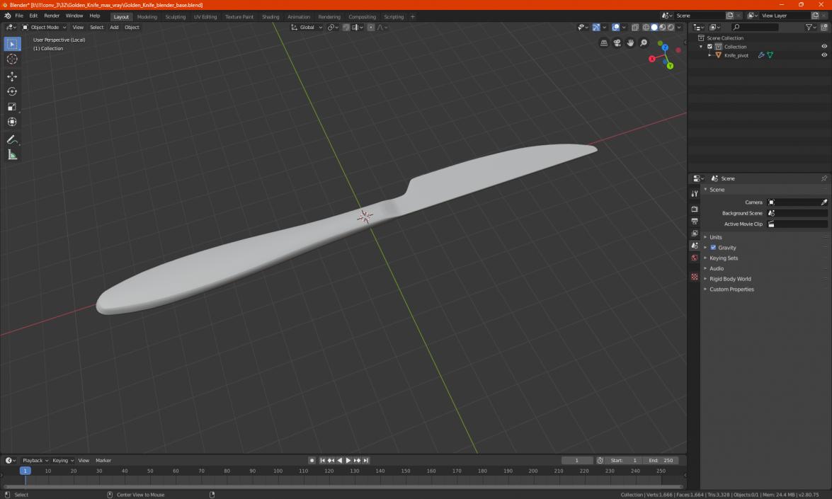 Golden Knife 2 3D model