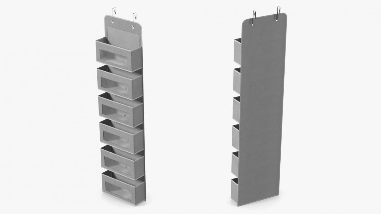 Wall Mount Pocket Organizer Gray 3D