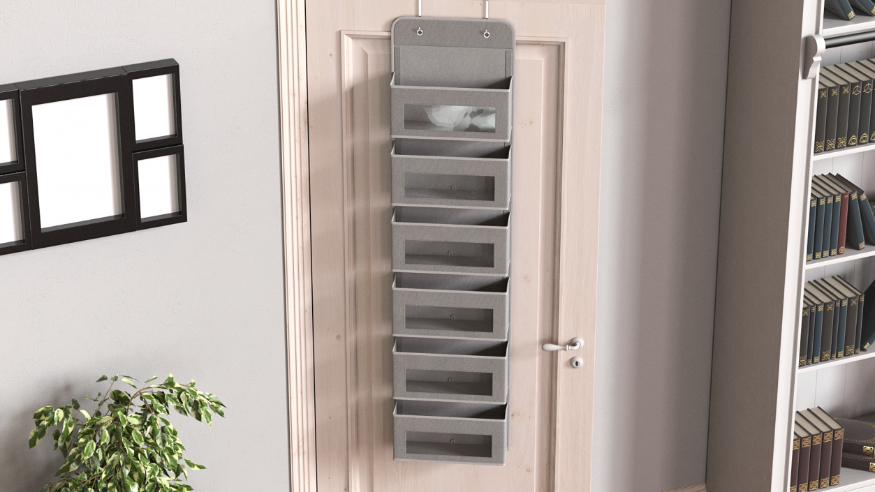 Wall Mount Pocket Organizer Gray 3D