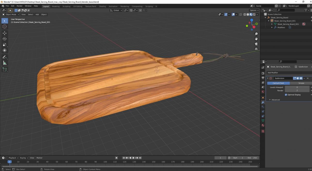 Steak Serving Board 3D model