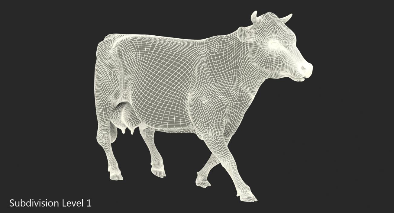 Animated Cow Walking Rigged 3D