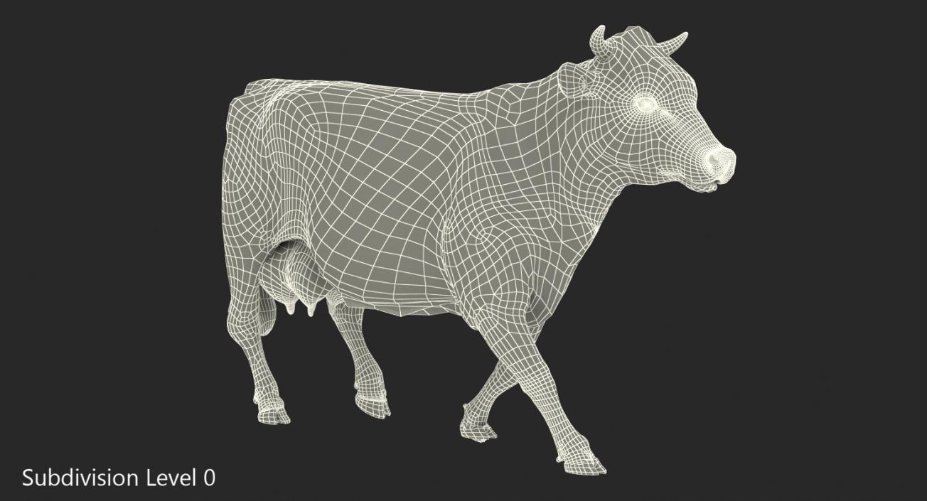 Animated Cow Walking Rigged 3D