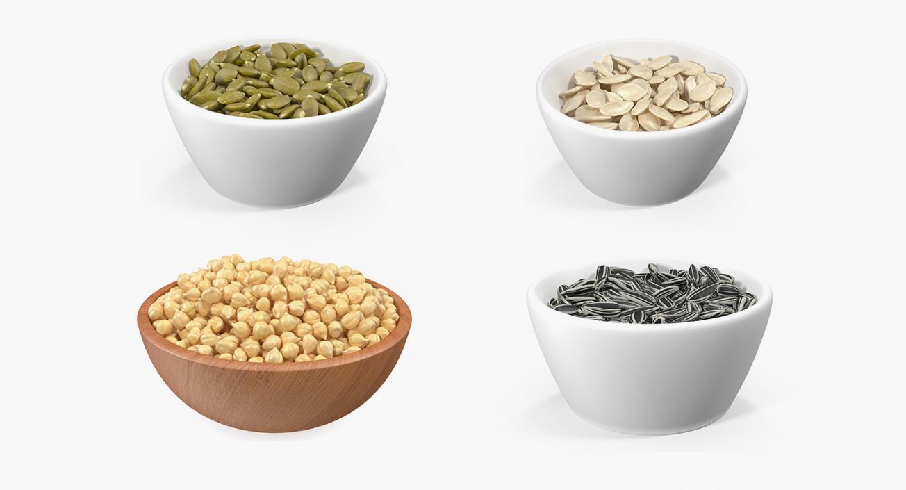 3D Beans and Seeds in a Bowl Collection