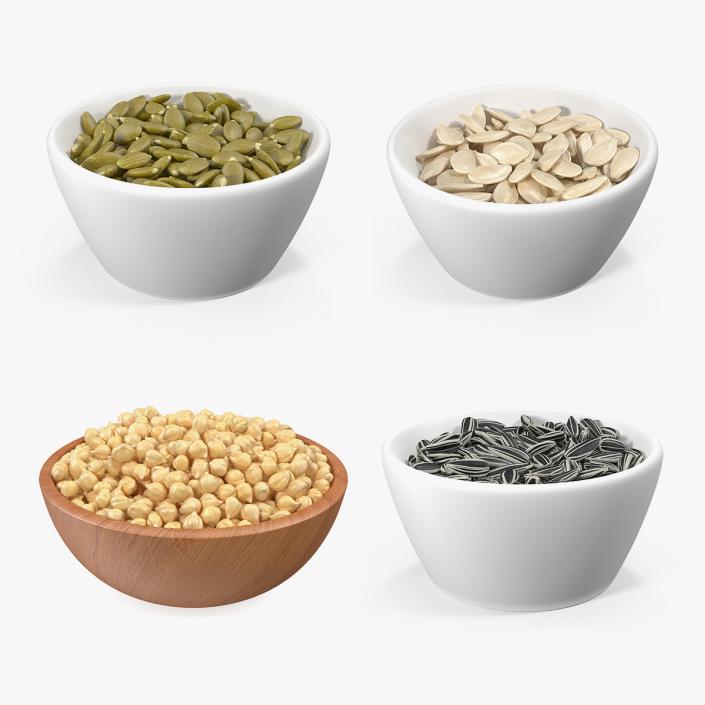 3D Beans and Seeds in a Bowl Collection