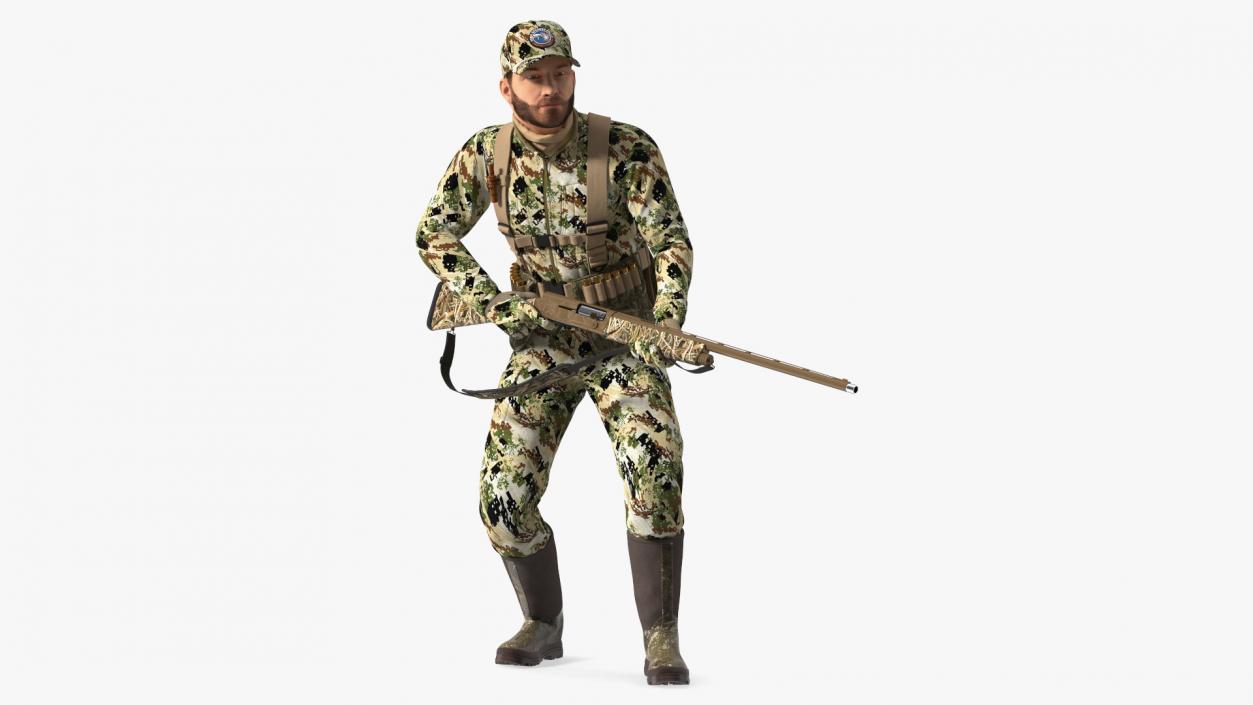 Creeping Duck Hunter in Forest Camo Fur 3D model