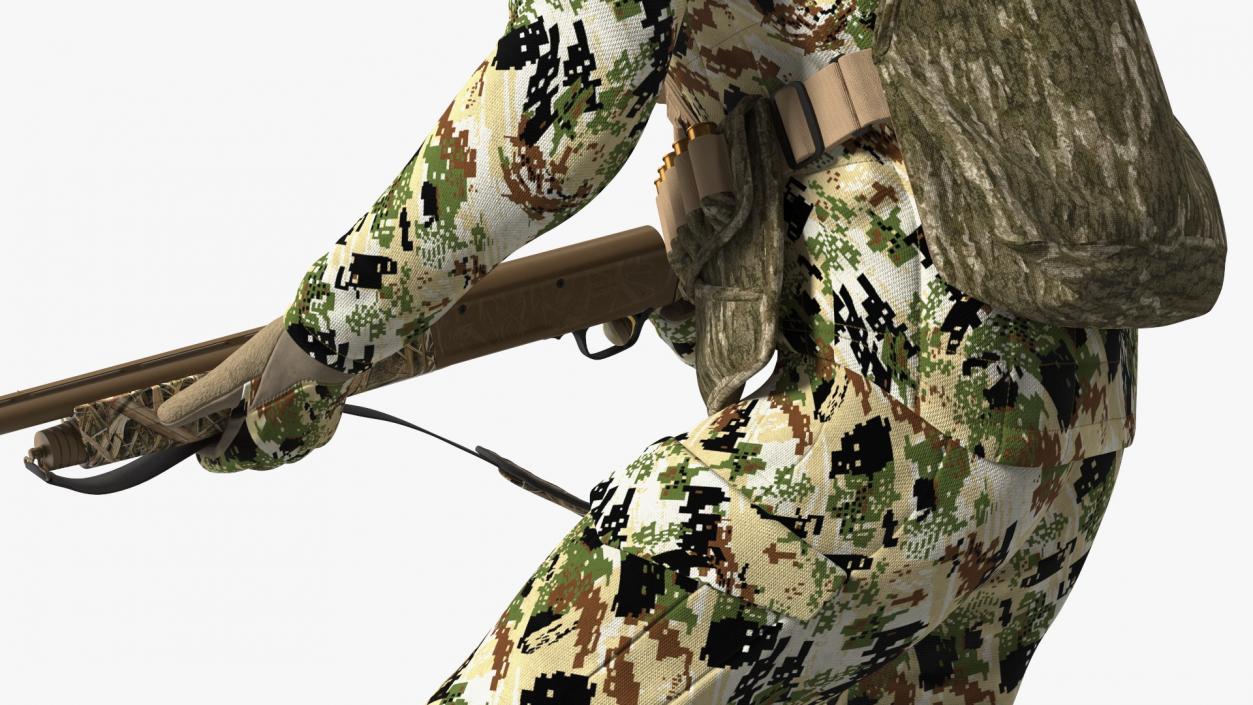 Creeping Duck Hunter in Forest Camo Fur 3D model