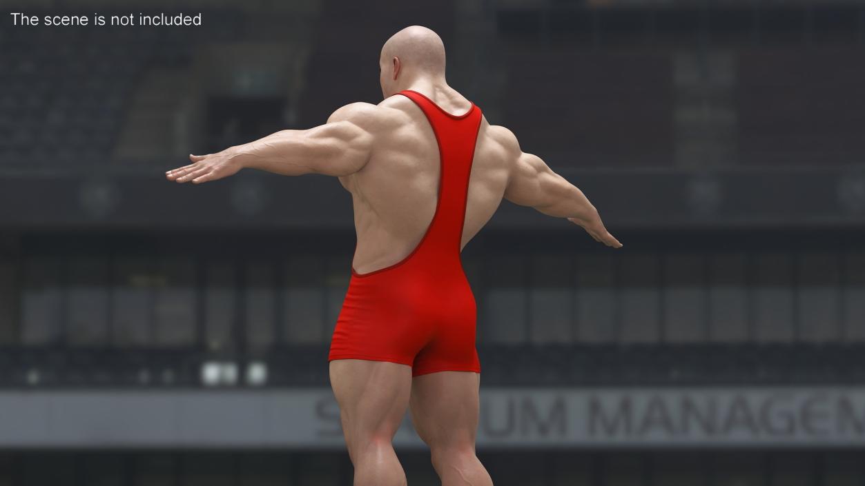 3D Fit Athletic Male T pose in Reebok Red Singlet