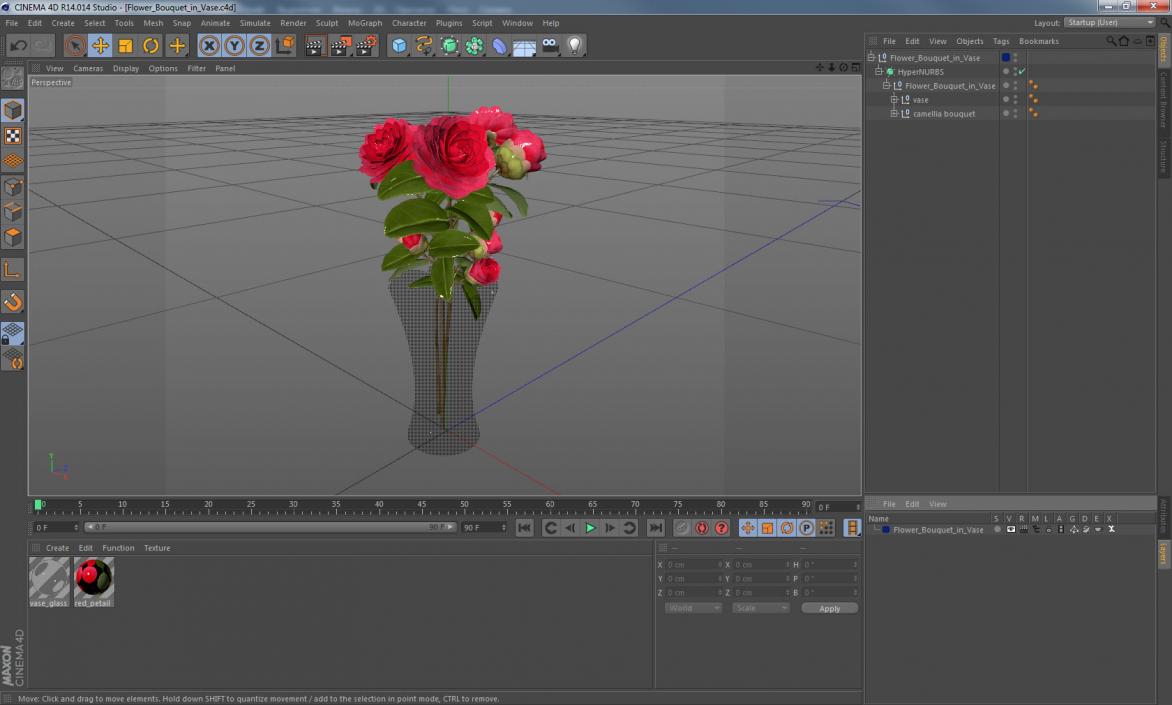 Flower Bouquet in Vase 3D