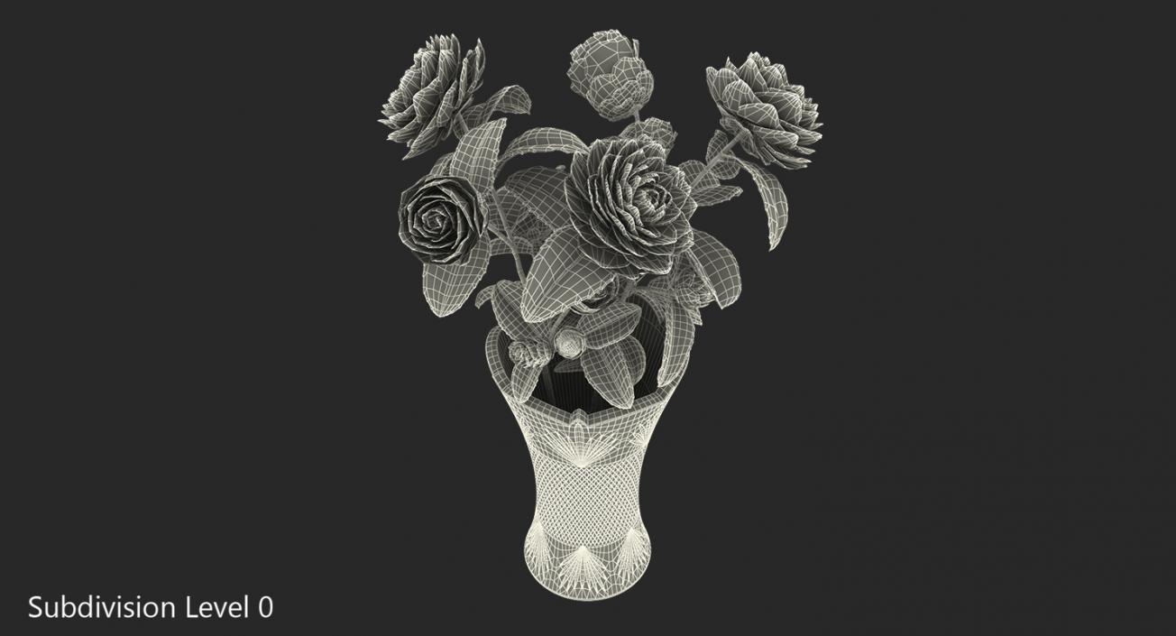 Flower Bouquet in Vase 3D