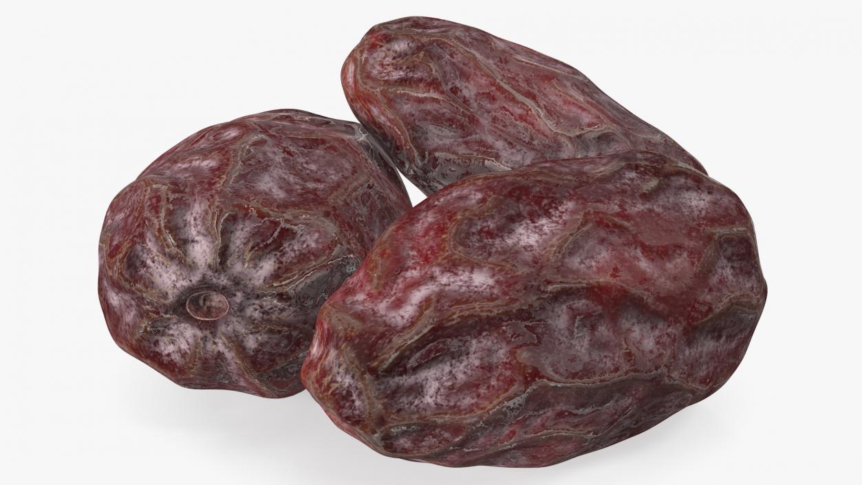 3D Dried Date Fruits Set