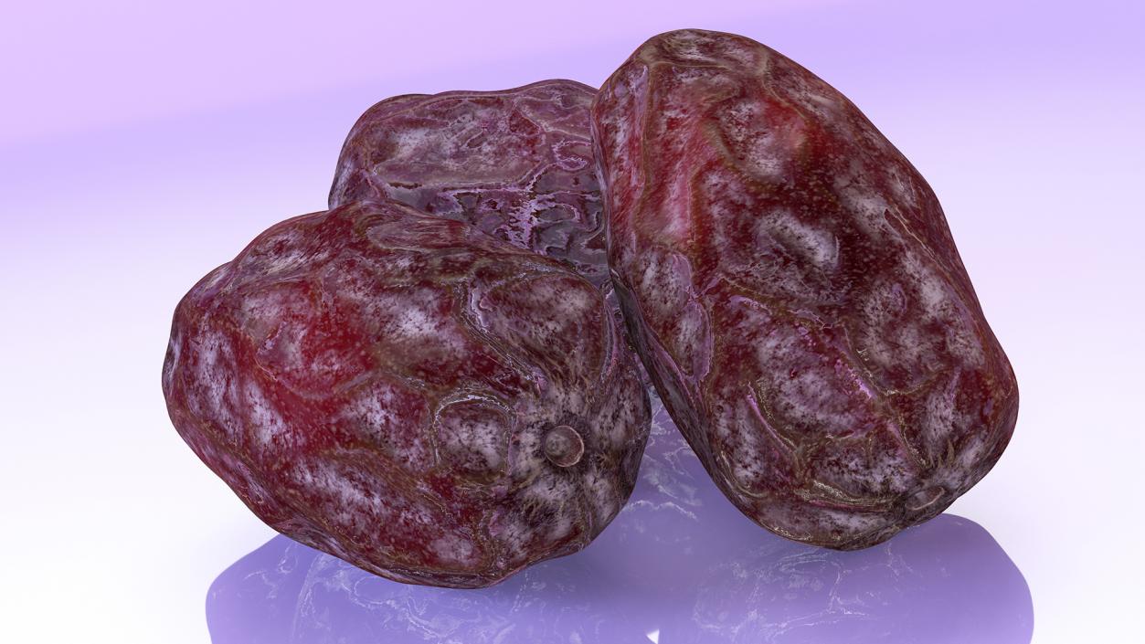 3D Dried Date Fruits Set