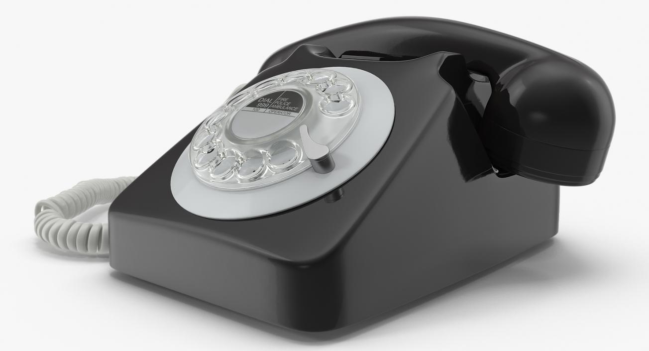 Classic Style Rotary Dial Table Phone 3D