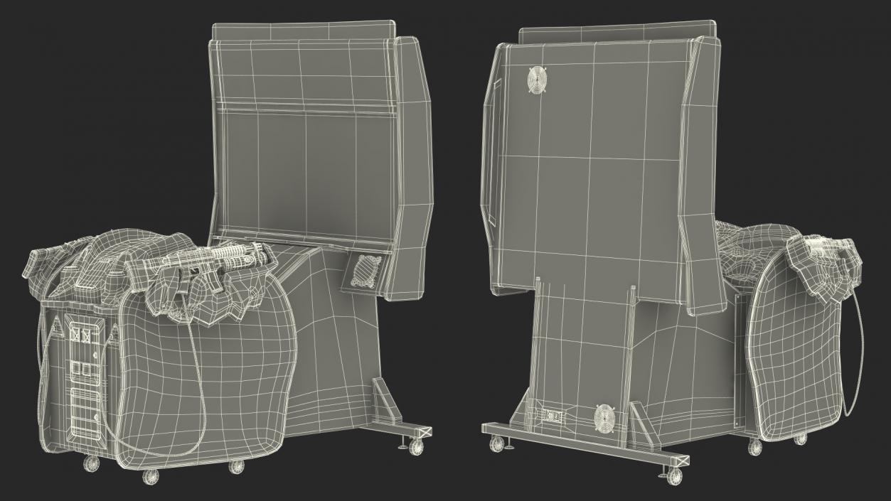 Space Arcade Game Machine Off State Rigged 3D