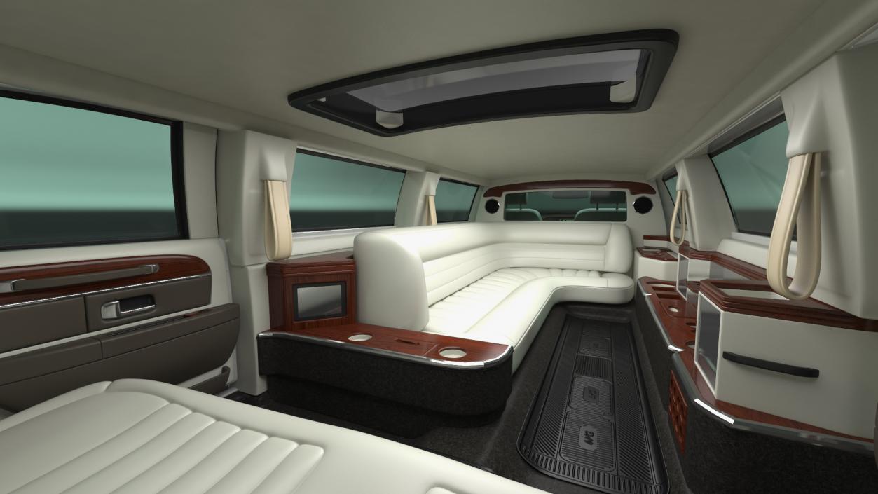 Generic Limousine White Rigged 2 3D