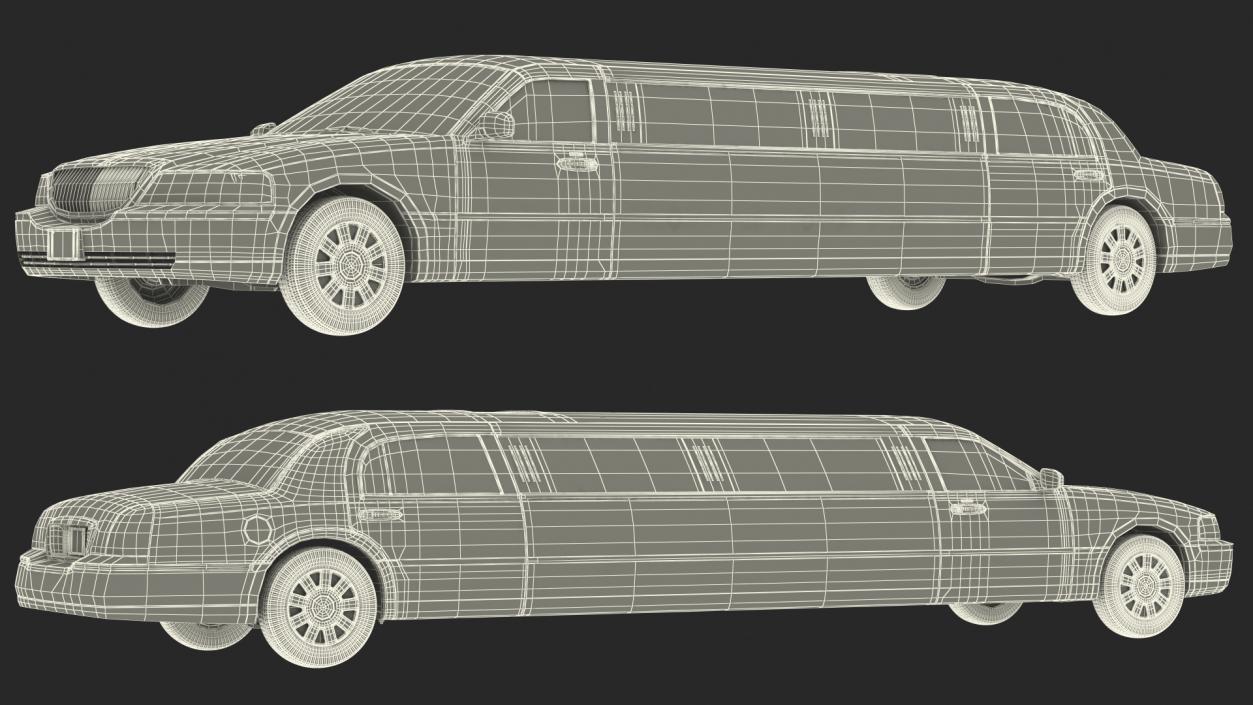 Generic Limousine White Rigged 2 3D