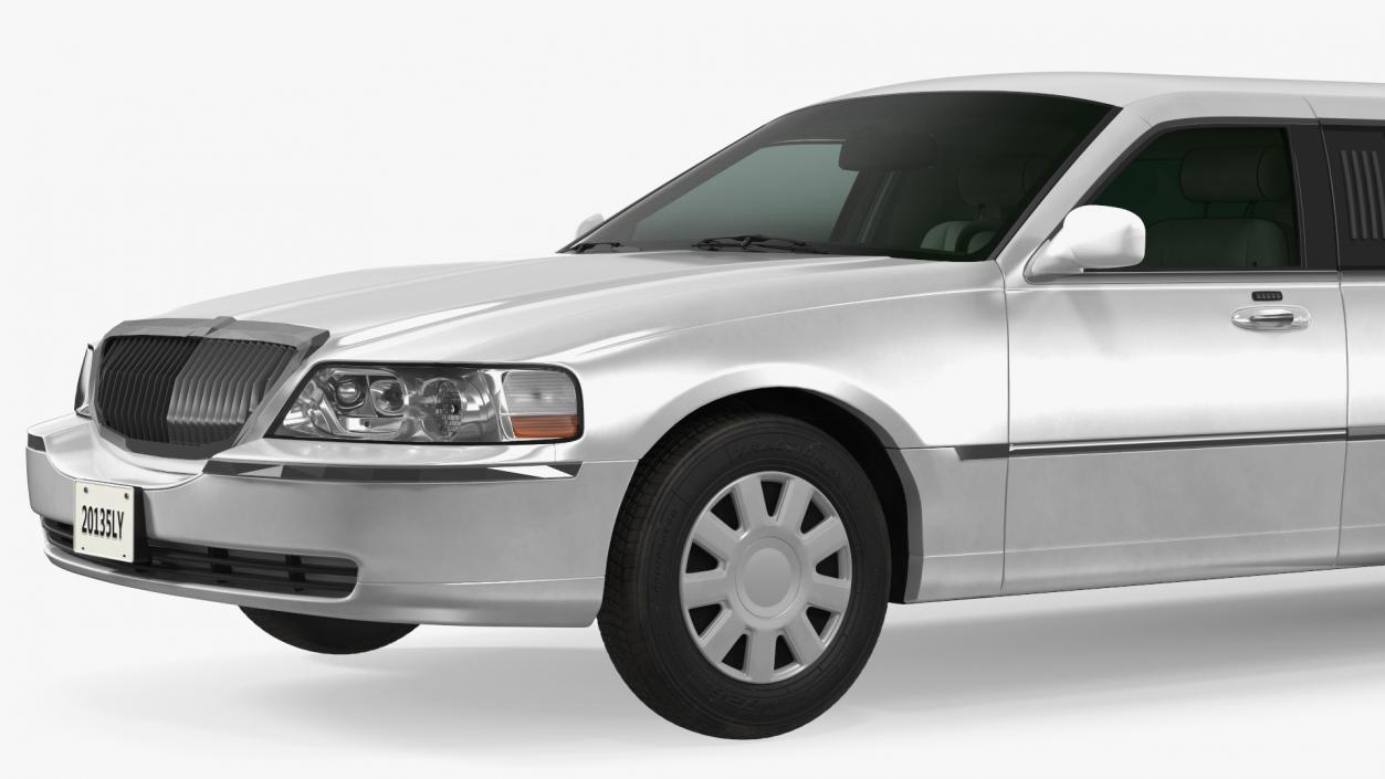 Generic Limousine White Rigged 2 3D