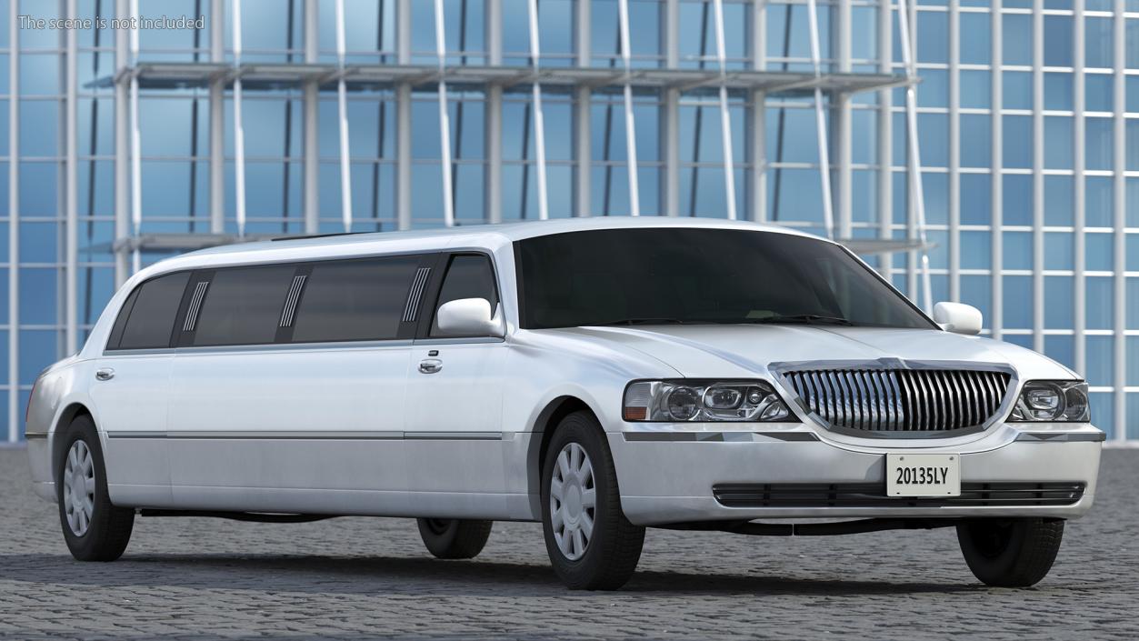 Generic Limousine White Rigged 2 3D