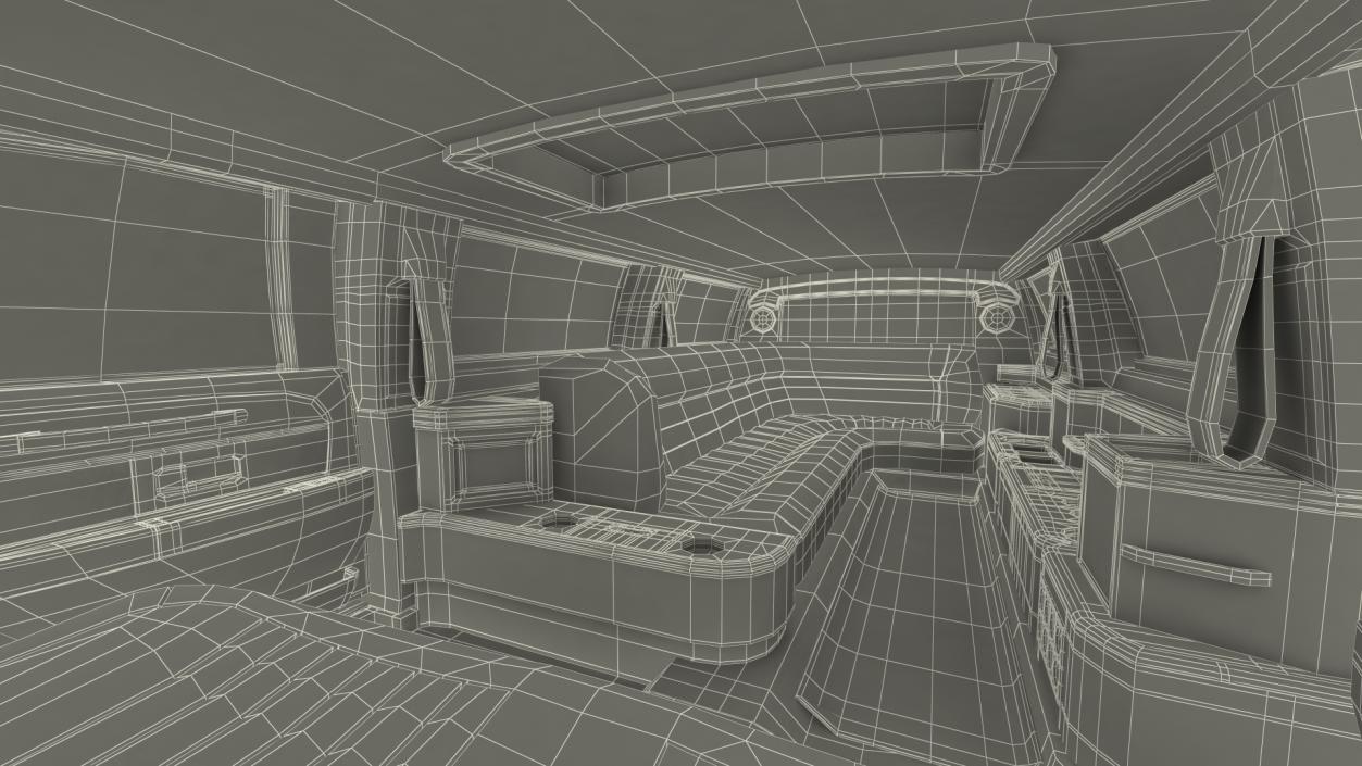 Generic Limousine White Rigged 2 3D