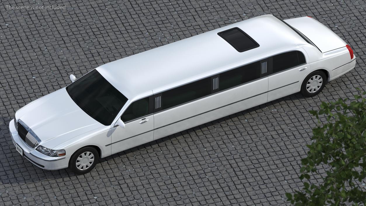 Generic Limousine White Rigged 2 3D