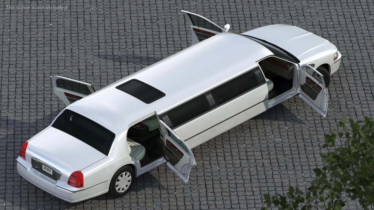 Generic Limousine White Rigged 2 3D