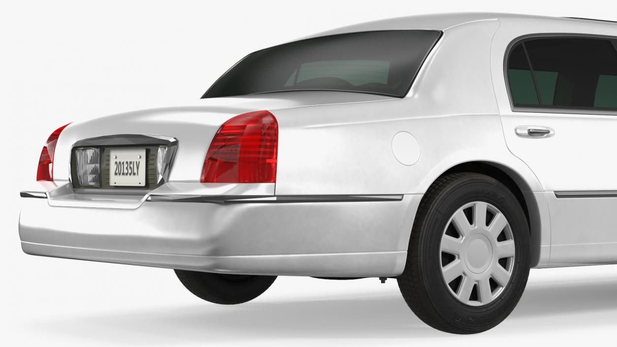 Generic Limousine White Rigged 2 3D