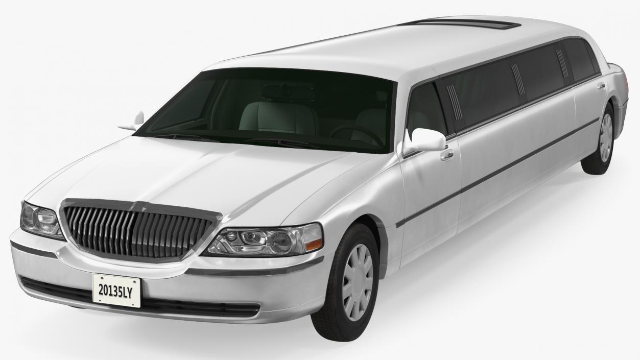 Generic Limousine White Rigged 2 3D