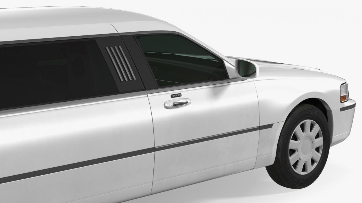 Generic Limousine White Rigged 2 3D