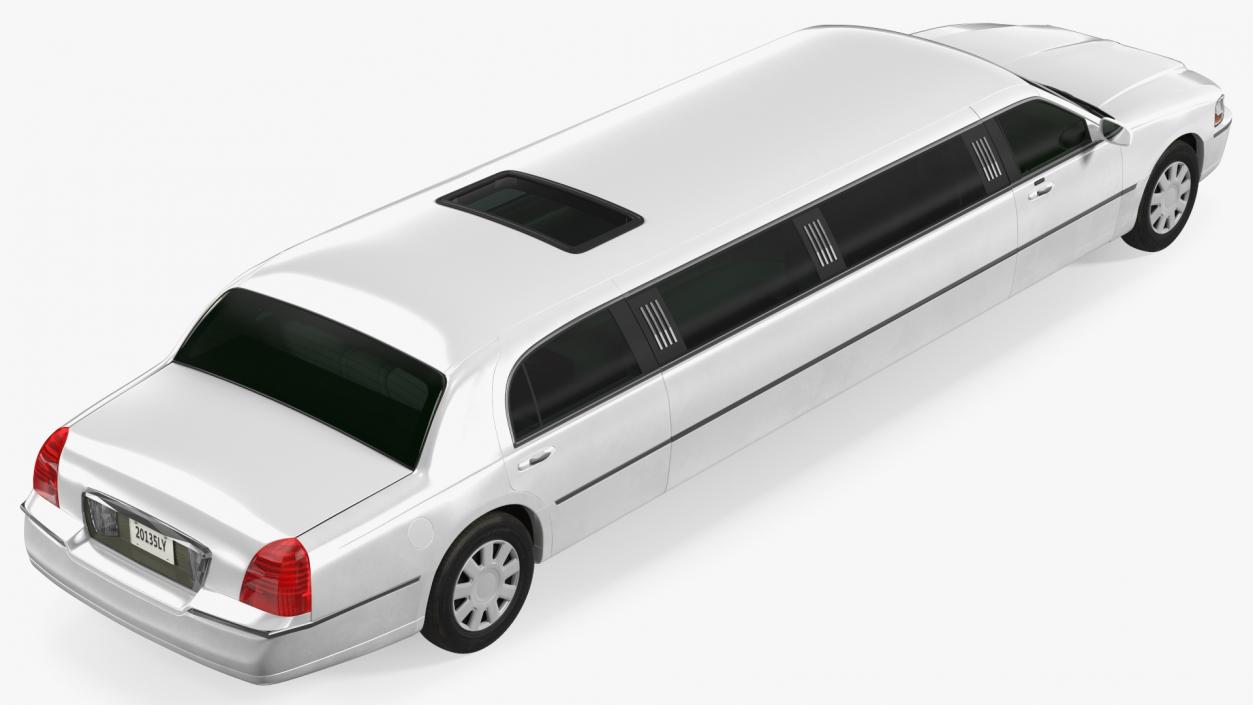 Generic Limousine White Rigged 2 3D