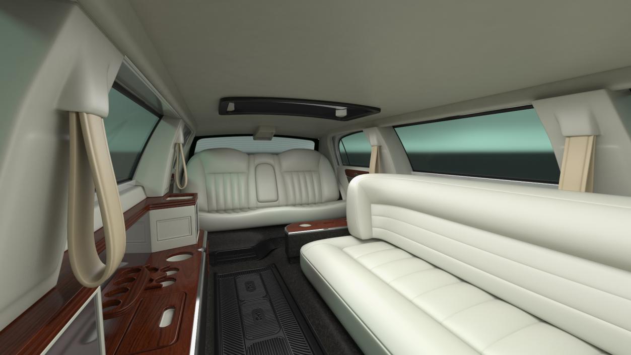 Generic Limousine White Rigged 2 3D