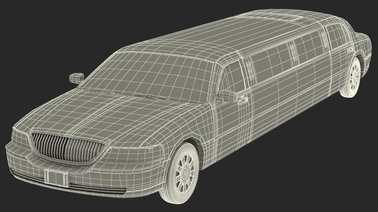 Generic Limousine White Rigged 2 3D