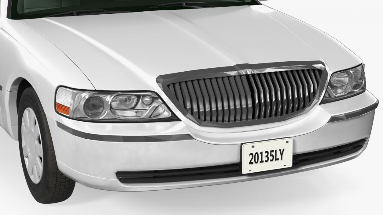 Generic Limousine White Rigged 2 3D