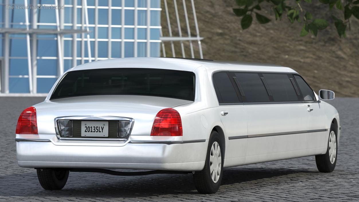 Generic Limousine White Rigged 2 3D