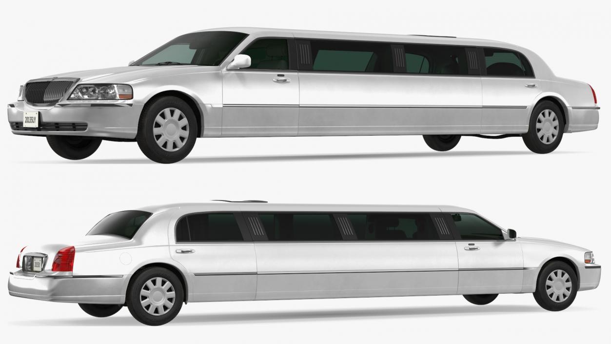 Generic Limousine White Rigged 2 3D