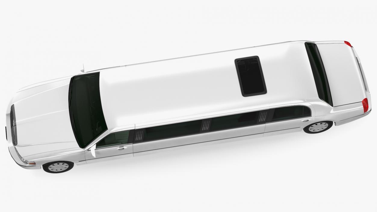 Generic Limousine White Rigged 2 3D