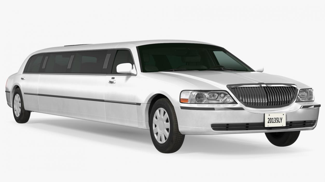 Generic Limousine White Rigged 2 3D