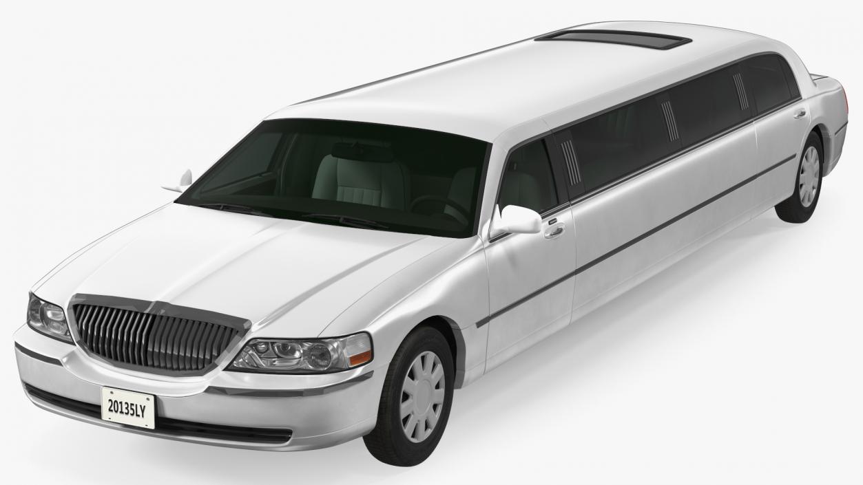 Generic Limousine White Rigged 2 3D