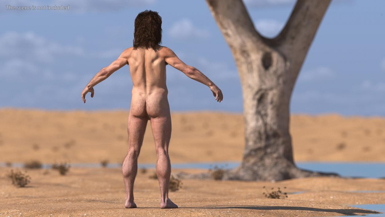 Cromagnon Man Rigged Fur 3D model