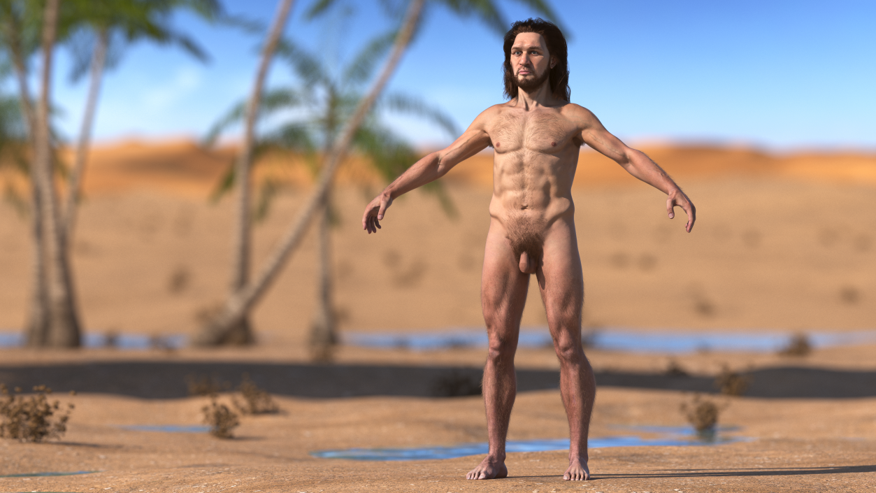 Cromagnon Man Rigged Fur 3D model