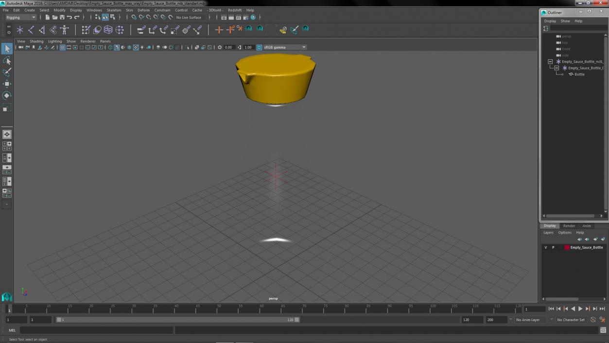 3D Empty Sauce Bottle model