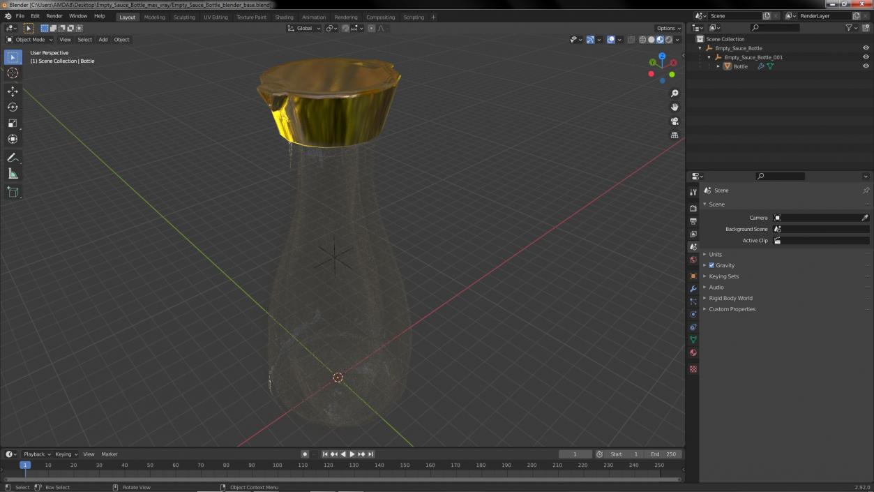 3D Empty Sauce Bottle model