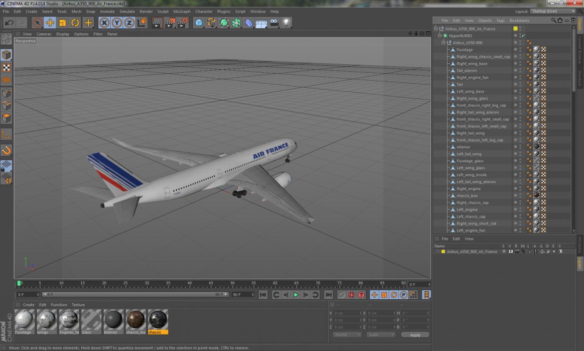 3D Airbus A350-900 Air France