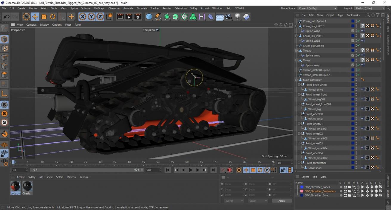 3D All Terrain Shredder Rigged for Cinema 4D