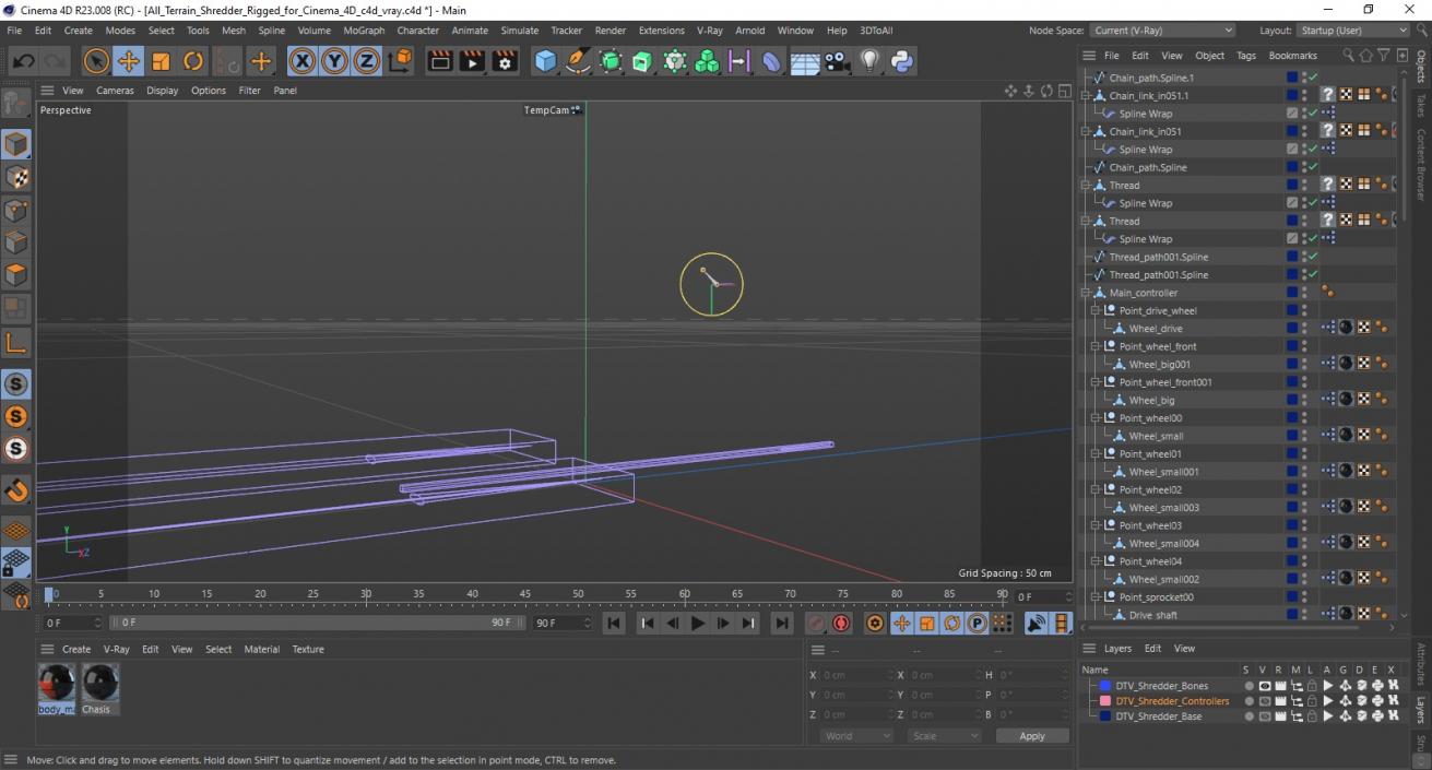 3D All Terrain Shredder Rigged for Cinema 4D