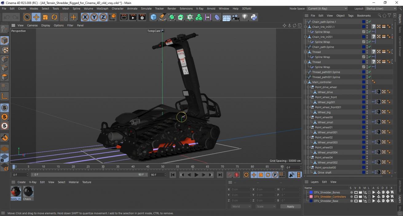 3D All Terrain Shredder Rigged for Cinema 4D