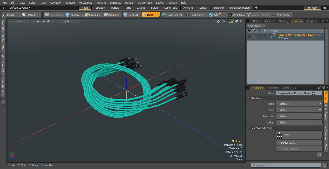 3D Jumper Wires Knotted Green